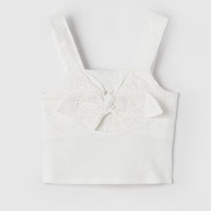 SOLD— ZARA Girls White Knotted Top
